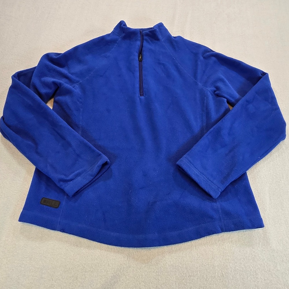 Lauren Ralph Lauren Fleece Pullover Womens Large Royal Blue Quarter Zip RLL Logo